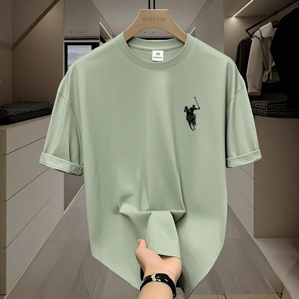 Men’s Casual Short Sleeve Logo T Shirt Classic Embroidered Branded Cotton Top thumbnail 7