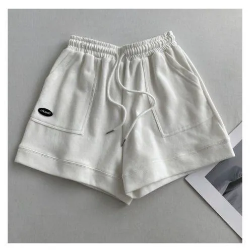 High Waisted Casual Wide Leg Shorts with Adjustable Drawstring Comfortable Summer Wear thumbnail 1