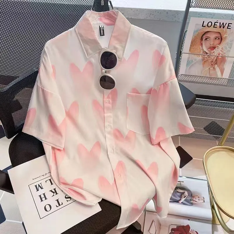 Men's Abstract Artistic Print Short Sleeve Button Down Shirt Lightweight Breathable Casual Summer Beach Wear Fashion Top thumbnail 5