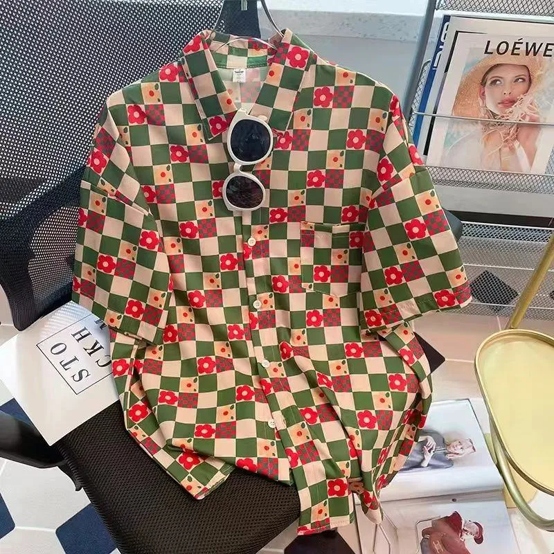 Men's Abstract Artistic Print Short Sleeve Button Down Shirt Lightweight Breathable Casual Summer Beach Wear Fashion Top thumbnail 9