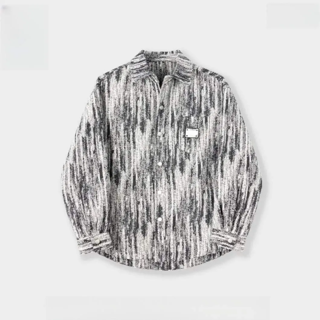 Men's Urban Graffiti Print Long Sleeve Casual Jacket Lightweight Button Down Streetwear Top with Vibrant Multi-Color Graphic Art Design thumbnail 5