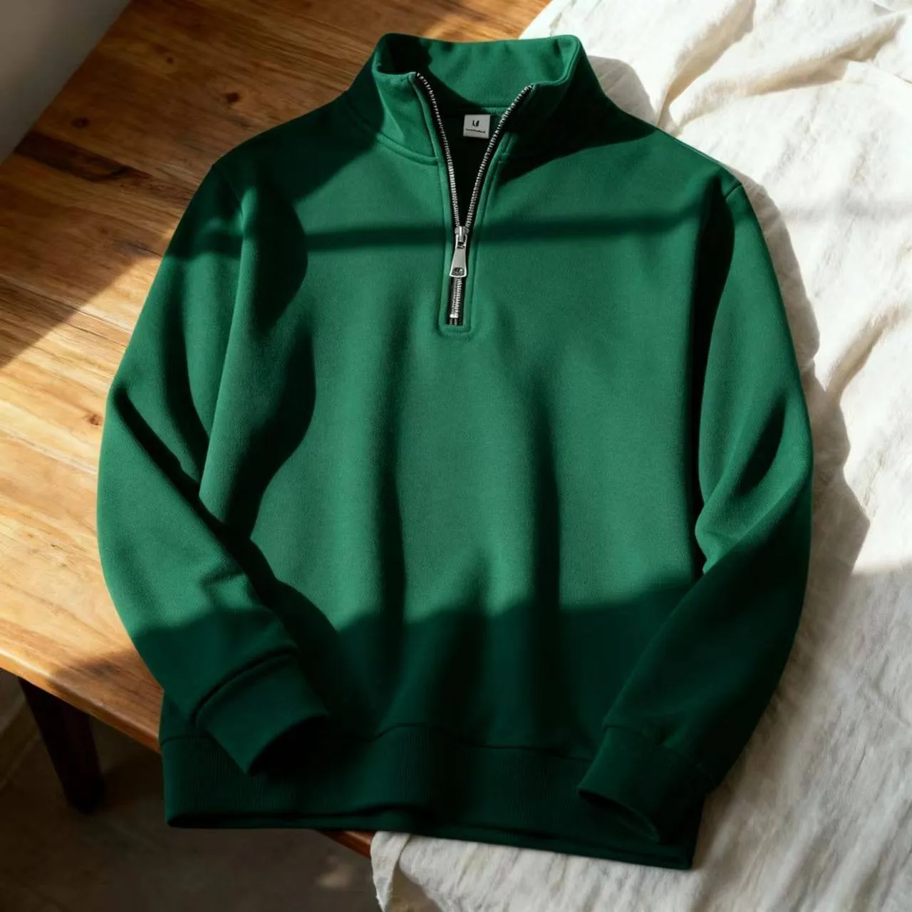 Men's  Quarter Zip Pullover Sweatshirt Long Sleeve Casual Mock Neck Stand Collar Fleece Top thumbnail 1