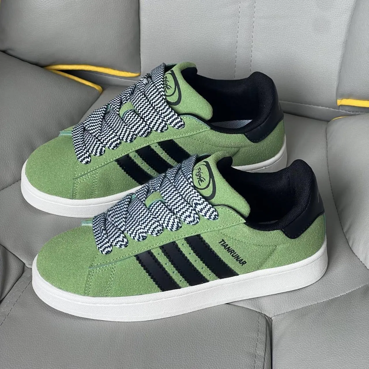 Women's Suede (TIANRUNAR Chunky Skate Sneakers with Pink Side Stripes and Thick Fat Laces Retro Y2K Casual Shoes thumbnail 5