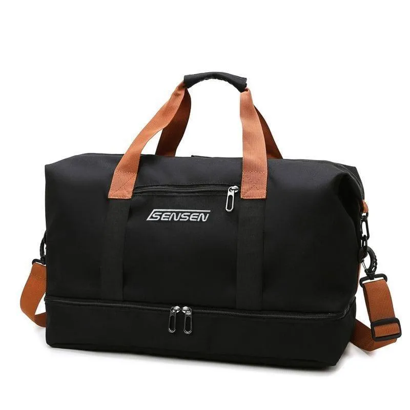 Unisex Travel Duffel Bag Weekender Gym Bag with Bottom Shoe Compartment and Adjustable Strap thumbnail 4