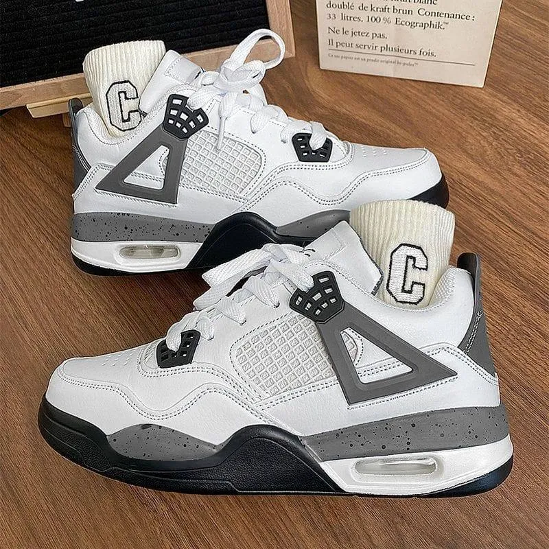 Unisex Retro Chunky Basketball Sneakers Classic Streetwear Skate Shoes with Visible Air Cushion Sole Mesh Panels thumbnail 3