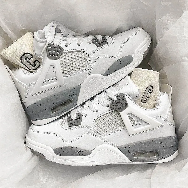 Unisex Retro Chunky Basketball Sneakers Classic Streetwear Skate Shoes with Visible Air Cushion Sole Mesh Panels thumbnail 1