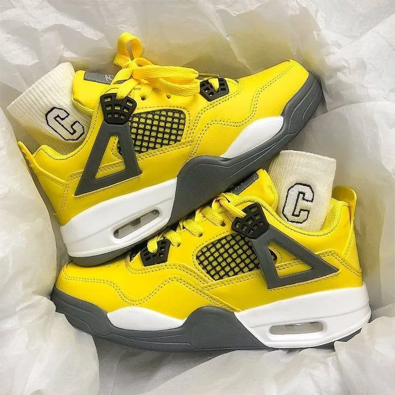 Unisex Retro Chunky Basketball Sneakers Classic Streetwear Skate Shoes with Visible Air Cushion Sole Mesh Panels thumbnail 2