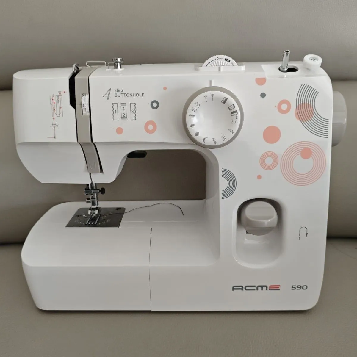 ACME 590 Portable Electric Household Sewing Machine with 4-Step Buttonhole and Multi-Stitch Selection for Beginners thumbnail 6