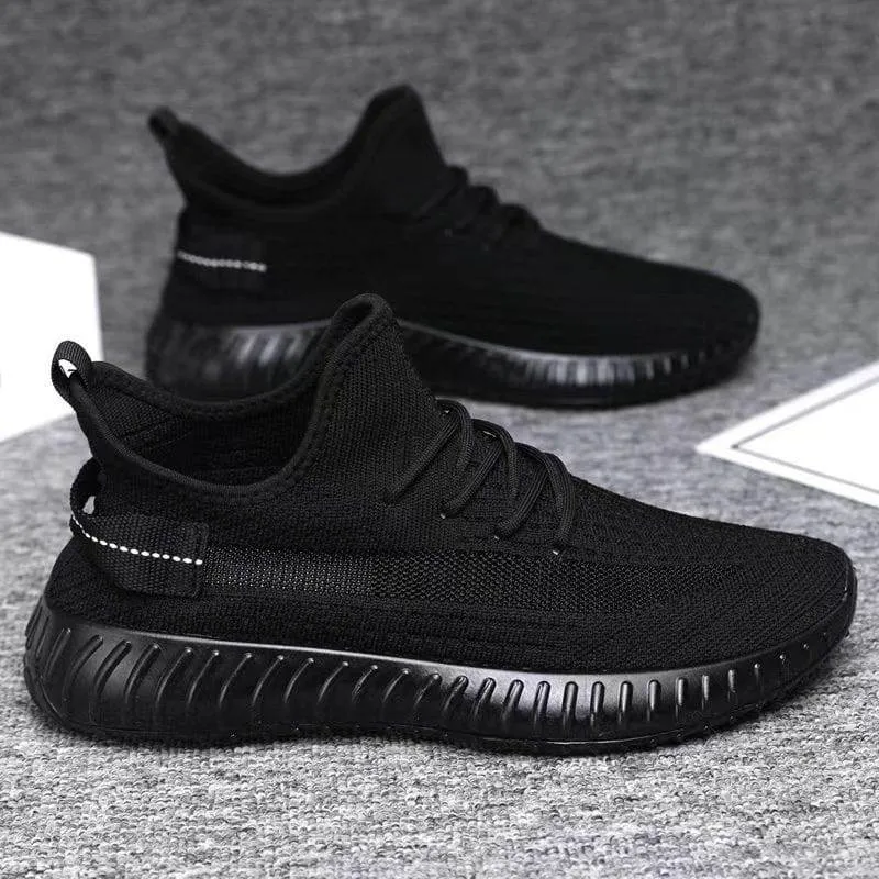 Men's Lightweight Knit Running Sneakers Breathable Sage Grey Multi Tonal Urban Trainers with Translucent Ribbed Sole thumbnail 7