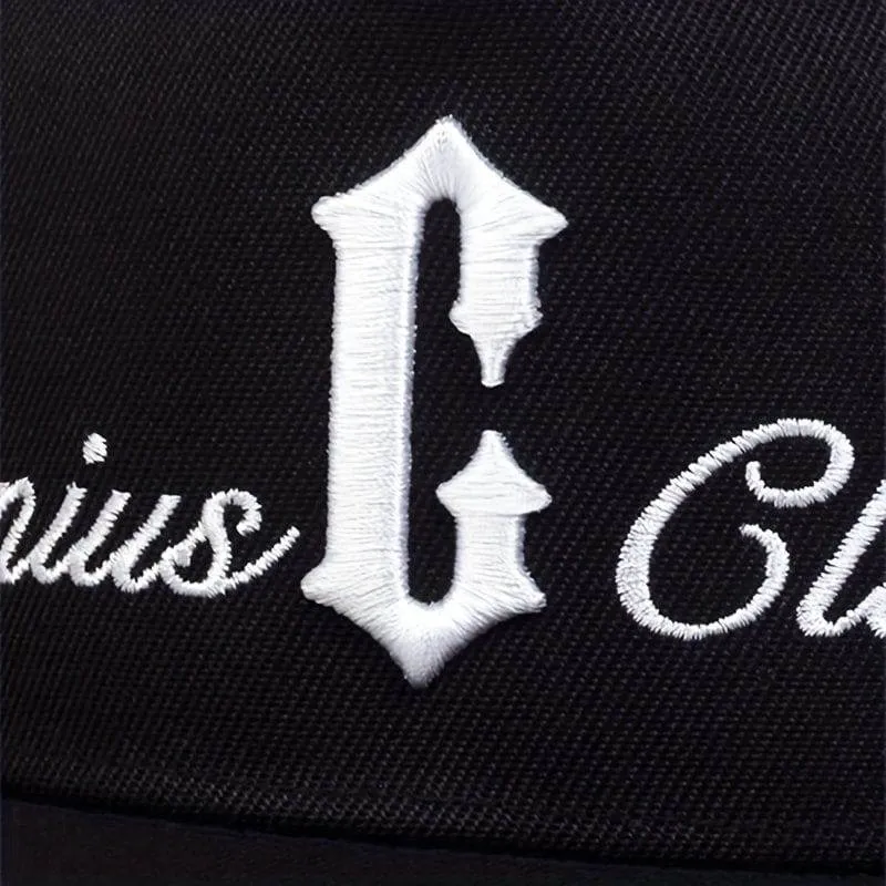 Unisex Genius Club Flat Brim Snapback Cap Gothic G Embroidery Streetwear Hat Black Red and White showcase 5