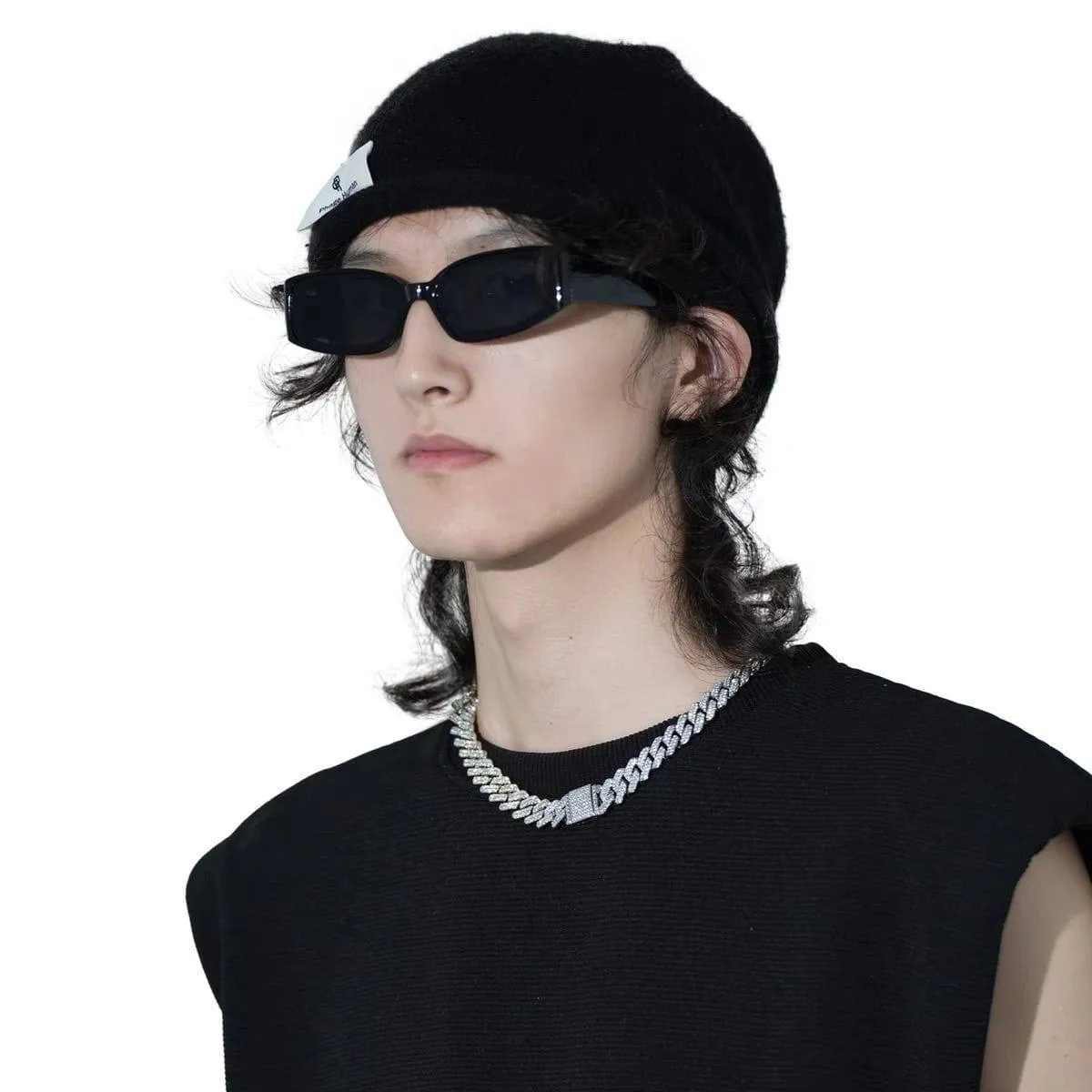 Unisex Silver Tone Iced Out Cuban Link Chain Heavily Encrusted Crystal Hip Hop Choker Statement Necklace thumbnail 4