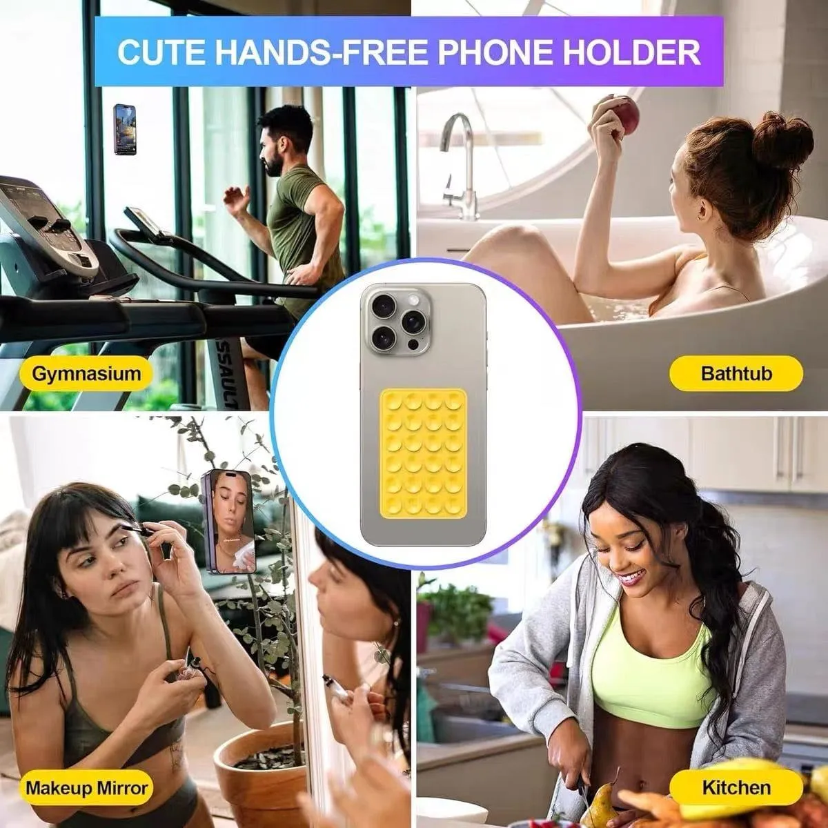 Silicone Suction Cup Phone Mount Pad Adhesive Mat for Hands Free Mirror Shower Window Mirror 15 Colors