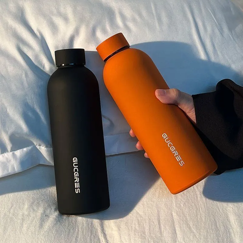 GUCGRES Matte Insulated Vacuum Water Bottle Stainless Steel Leak Proof Sports Flask for Gym Office and Travel thumbnail 7