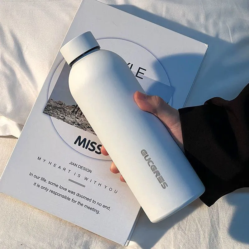GUCGRES Matte Insulated Vacuum Water Bottle Stainless Steel Leak Proof Sports Flask for Gym Office and Travel thumbnail 4