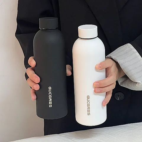 GUCGRES Matte Insulated Vacuum Water Bottle Stainless Steel Leak Proof Sports Flask for Gym Office and Travel