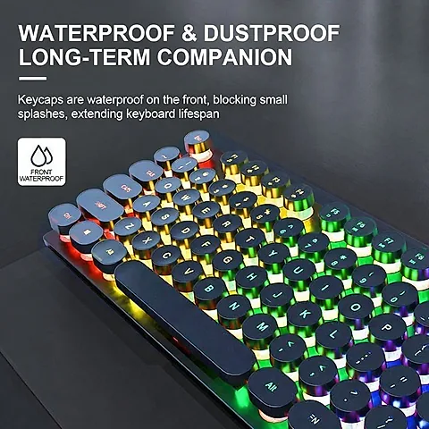 Punk Mechanical Feel Wired Gaming Keyboard and Mouse Combo Silent RGB Set for Desktop PC, Esports, and Office Use