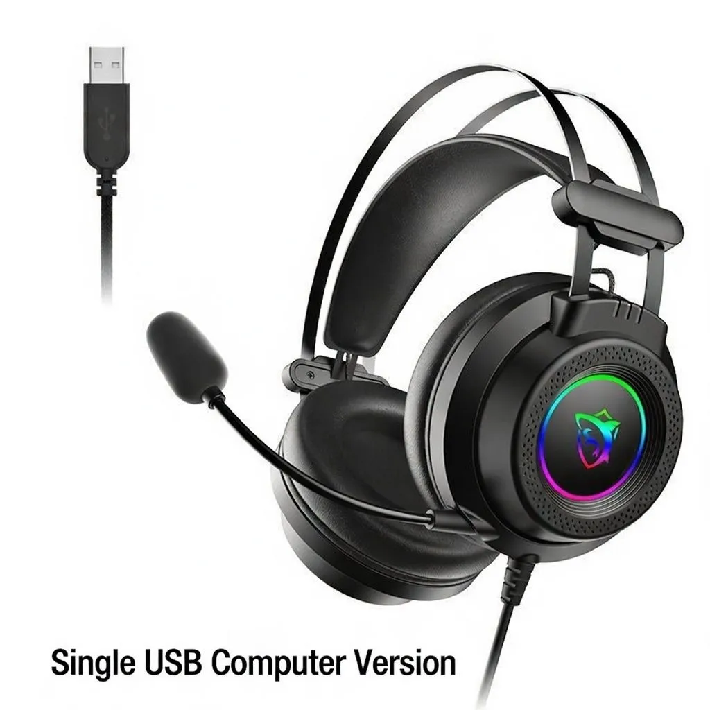 Sniper Shark Wired Over-Ear Gaming Headset with Microphone, USB RGB Light, Desktop PC Gaming Headphones thumbnail 2