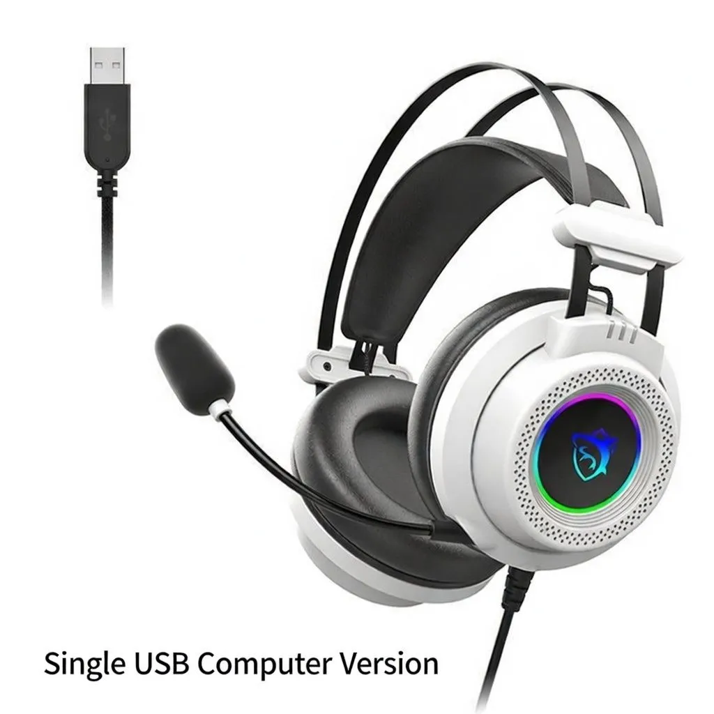 Sniper Shark Wired Over-Ear Gaming Headset with Microphone, USB RGB Light, Desktop PC Gaming Headphones thumbnail 3