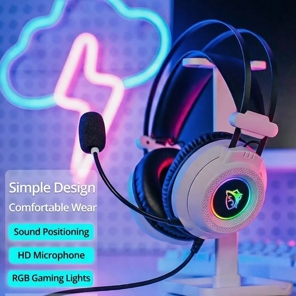 Sniper Shark Wired Over-Ear Gaming Headset with Microphone, USB RGB Light, Desktop PC Gaming Headphones thumbnail 1