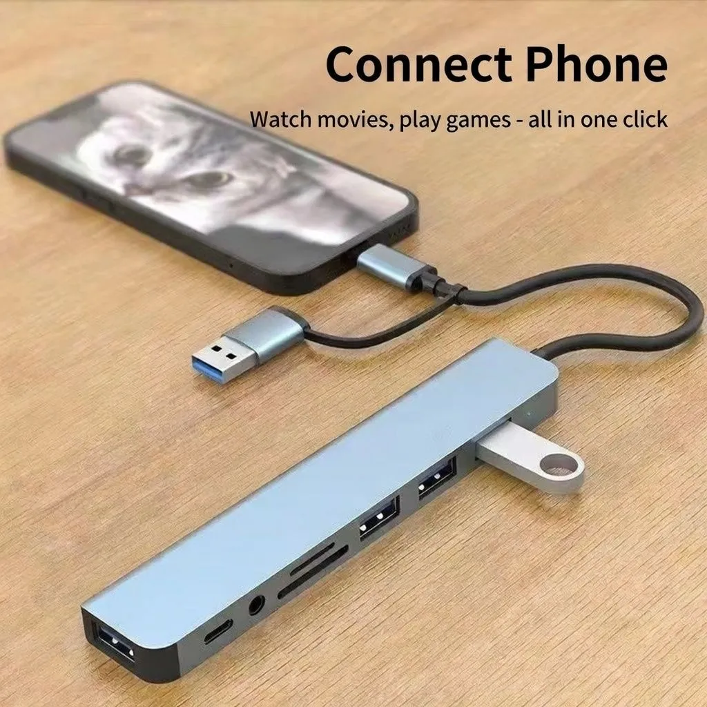 Type-C USB 3.0 Dual Port Hub Multi-Function Splitter Adapter for Laptop, Tablet, Keyboard, and Mouse thumbnail 6