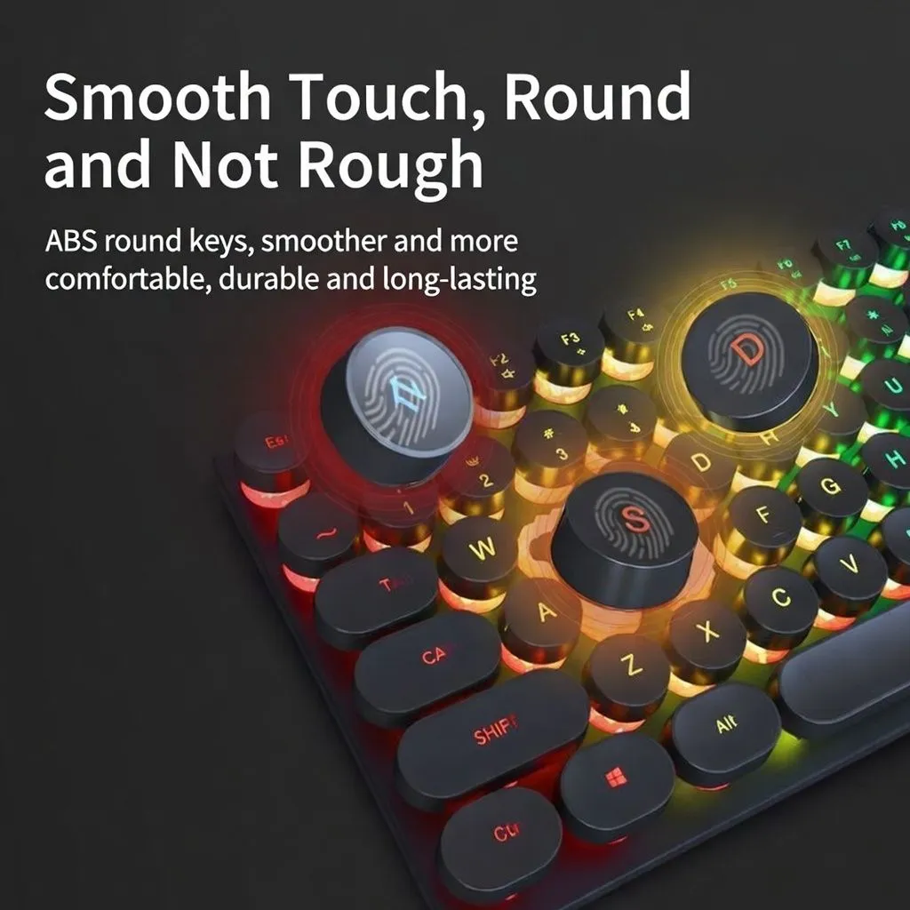 Punk Mechanical Feel Wired Gaming Keyboard and Mouse Combo Silent RGB Set for Desktop PC, Esports, and Office Use thumbnail 8