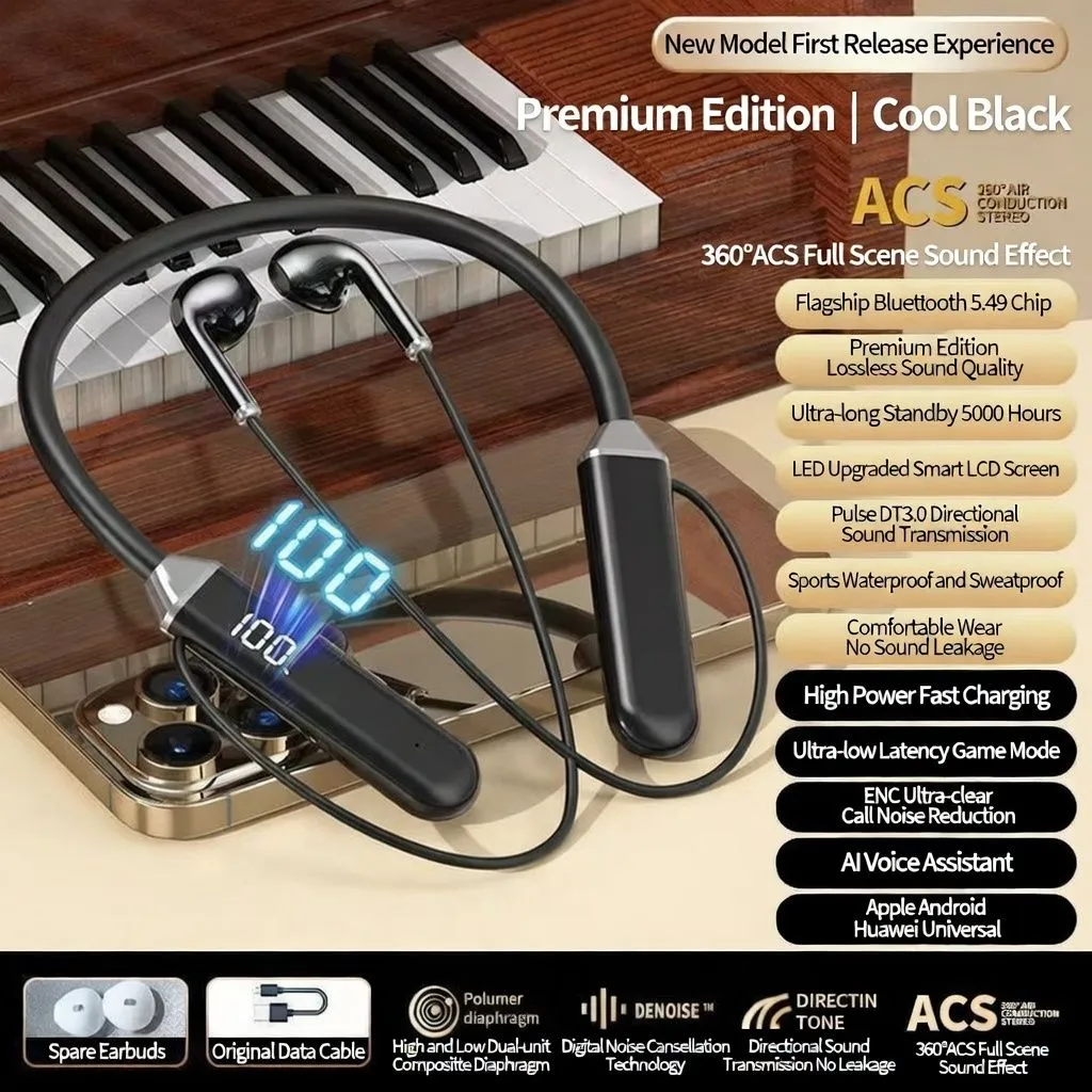 Wireless Bluetooth Neckband Earphones – Long Battery Sports Running Headphones for iPhone, Huawei, OPPO, Vivo thumbnail 2