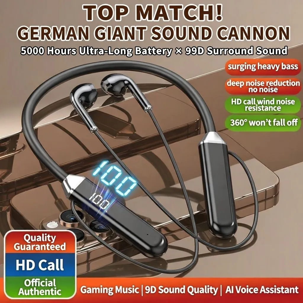 Wireless Bluetooth Neckband Earphones – Long Battery Sports Running Headphones for iPhone, Huawei, OPPO, Vivo thumbnail 1