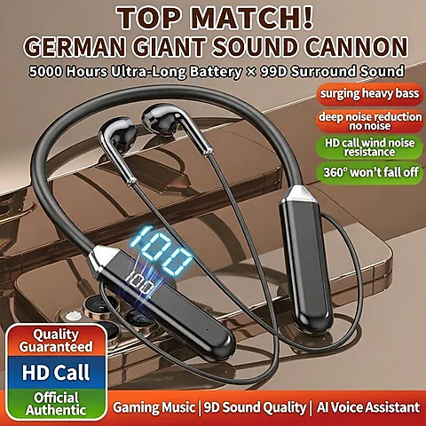 Wireless Bluetooth Neckband Earphones – Long Battery Sports Running Headphones for iPhone, Huawei, OPPO, Vivo