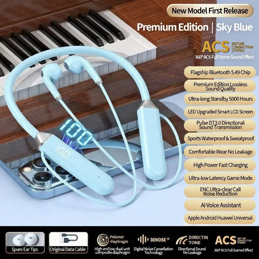 Wireless Bluetooth Neckband Earphones – Long Battery Sports Running Headphones for iPhone, Huawei, OPPO, Vivo thumbnail 3